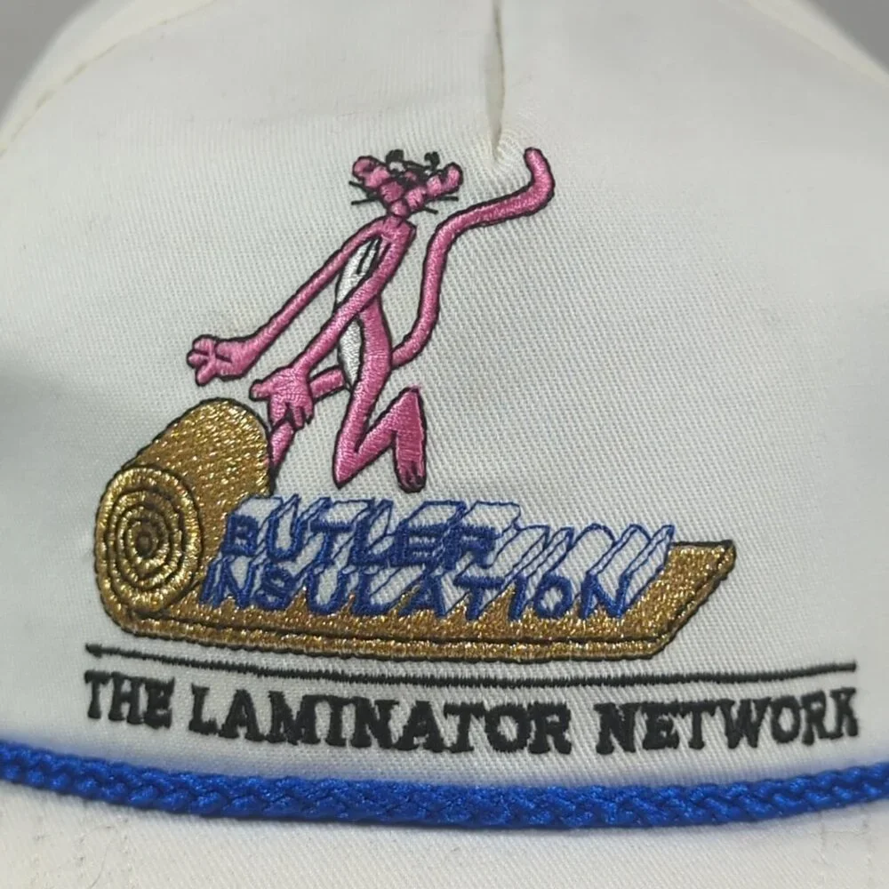 Pink Panther Butler Insulation Vtg Rope Front‎ Hat Adjustable Ball Cap